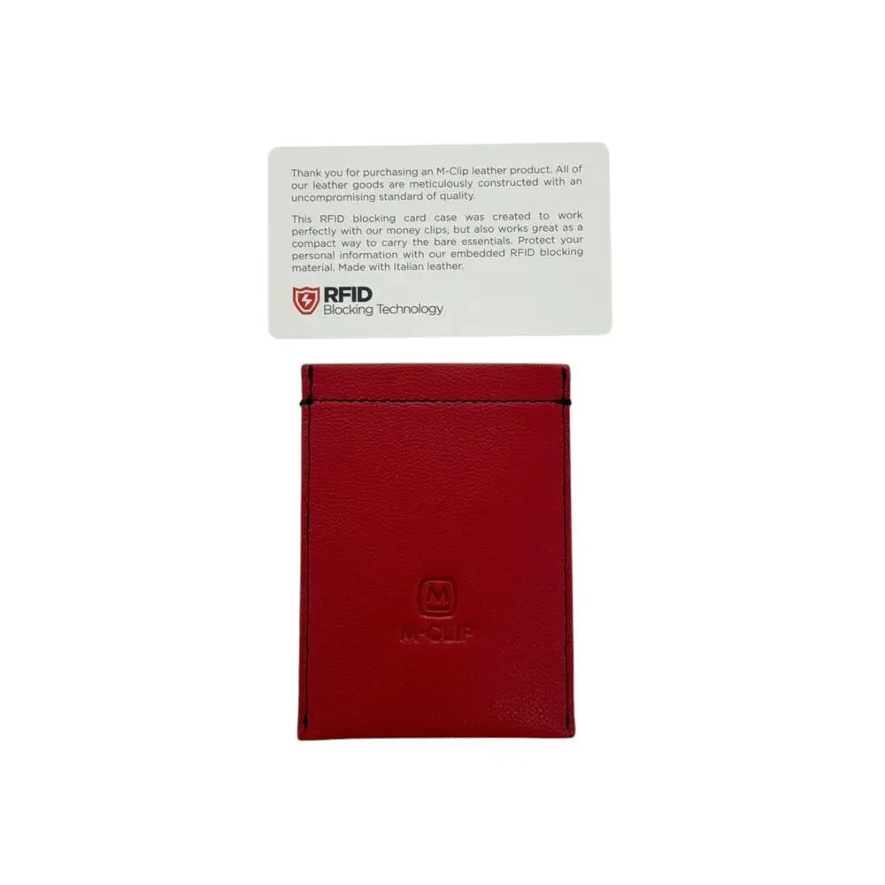 M-CLIP Leather RFID Case Vertical in Red